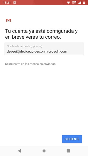 Déle a su cuenta un nombre y seleccione SIGUIENTE