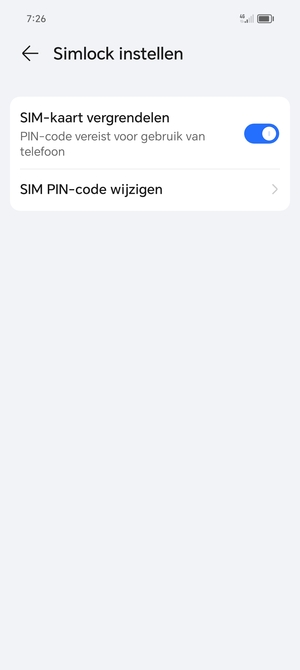 Selecteer SIM PIN-code wijzigen