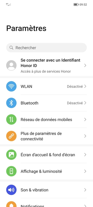 Sélectionnez Réseau de données mobiles