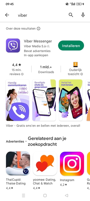 Selecteer de app
