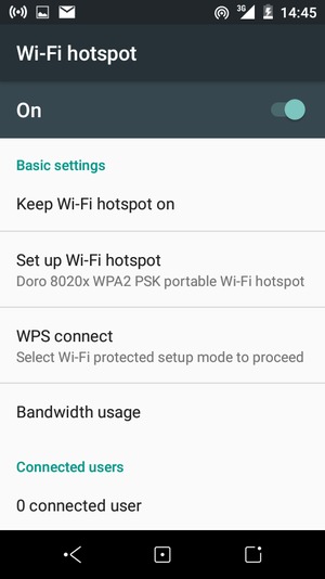Your phone is now set up for use as a modem