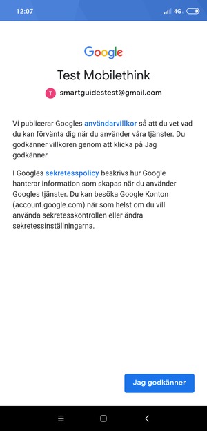 Välj Jag godkänner