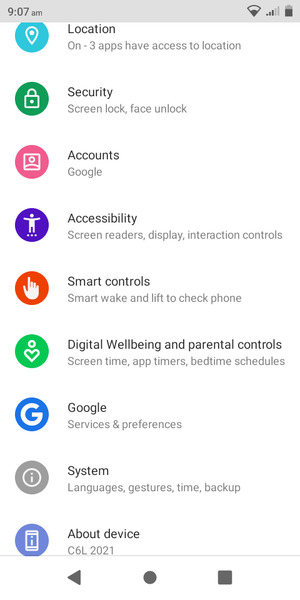 Scroll to and select System