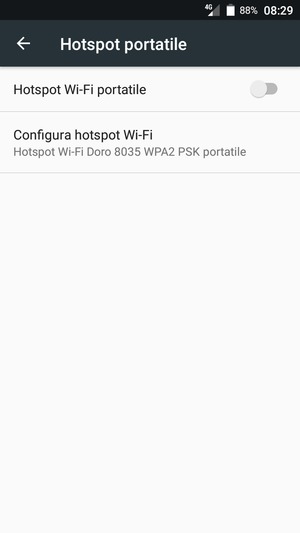 Seleziona Configura hotspot Wi-Fi