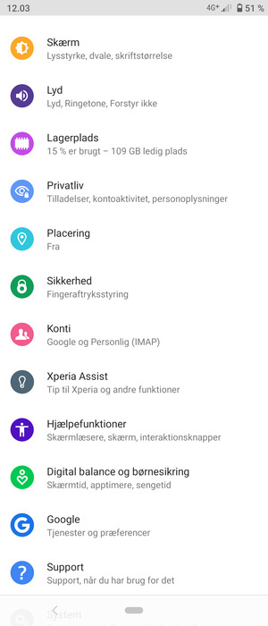 Scroll til og vælg Konti