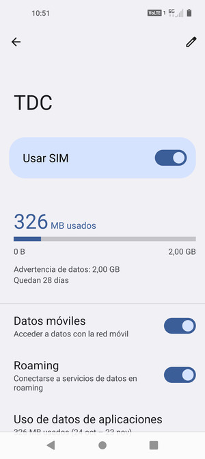Activar o desactivar Itinerancia