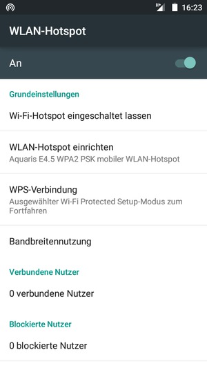 Ihr Handy ist jetzt für die Verwendung als Modem eingerichtet