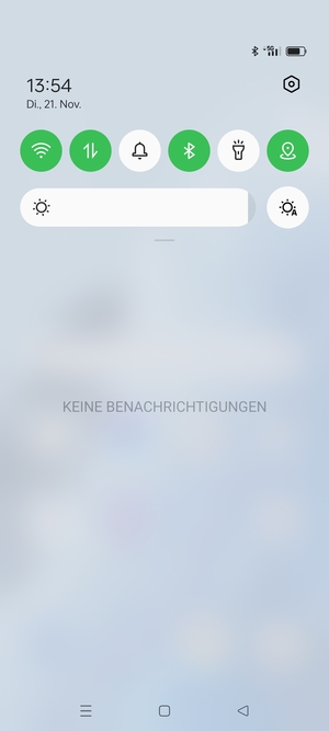 Ziehen Sie erneut das obere Menü nach unten