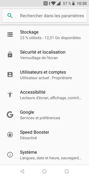 Faites défiler et sélectionnez Système