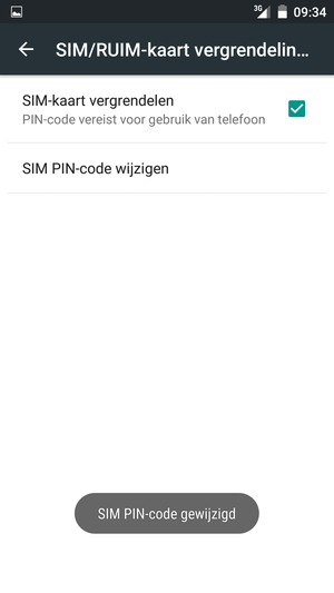 Uw SIM PIN-code is gewijzigd