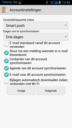 Selecteer Volgende
