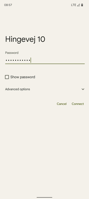 Enter the Wi-Fi password and select Connect