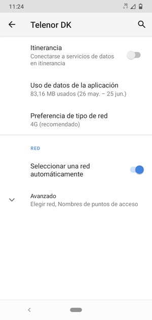 Seleccione Avanzado