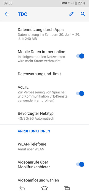 Wählen Sie Bevorzugter Netzwerktyp