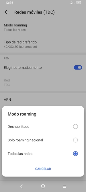 Seleccione la opción deseada