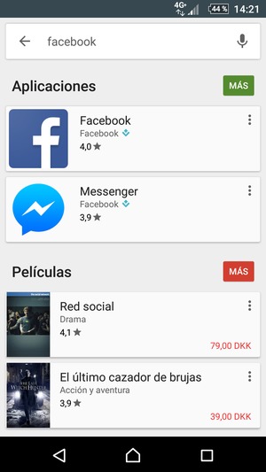 Seleccione la aplicación