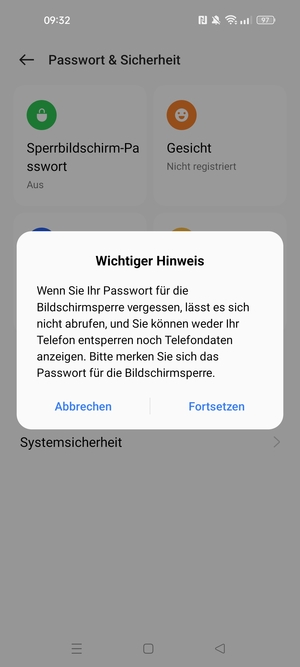 Wählen Sie Fortsetzen