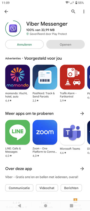 Wacht tot het installatieproces beëindigd is