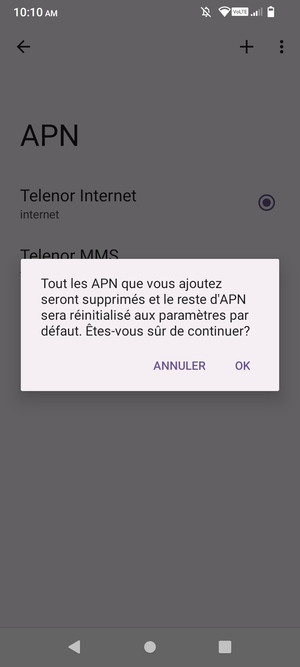 Sélectionnez OK