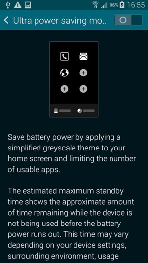 Turn on Ultra power saving mode