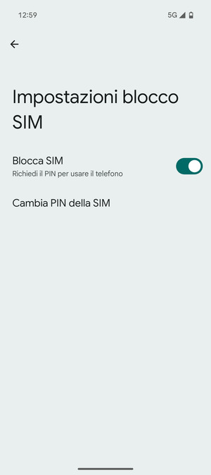 Seleziona Cambia PIN della SIM