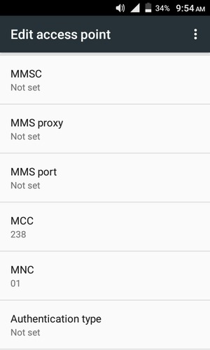 Scroll down and enter MMS information