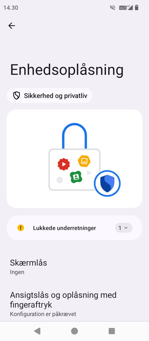 Vælg Skærmlås