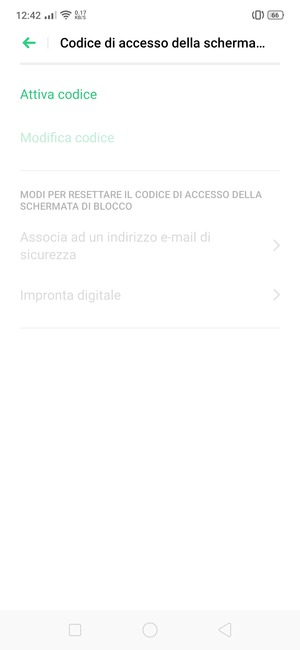 Seleziona Attiva codice