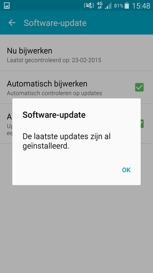 Als uw telefoon up-to-date is, selecteert u OK