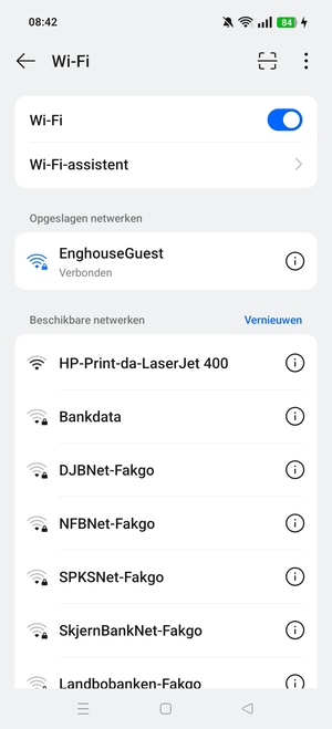 U bent nu verbonden met het WiFi-netwerk