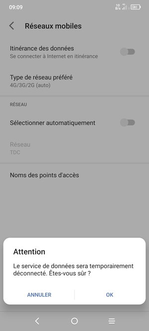 Sélectionnez OK
