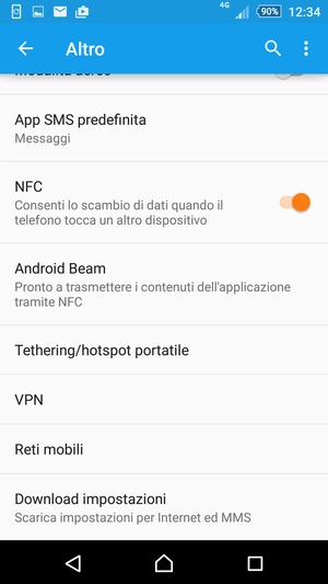 Seleziona Download impostazioni