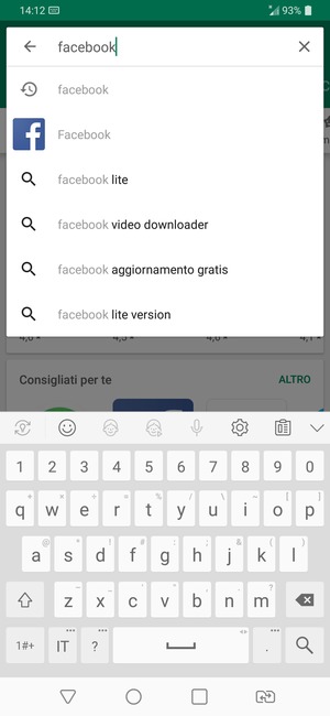 Inserisci il nome dell'app e seleziona Ricerca