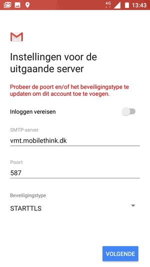 Selecteer Beveiligingstype