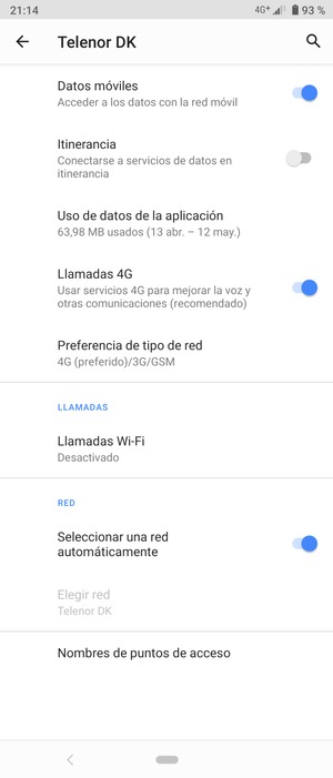 Desplácese y seleccione Nombres de puntos de acceso