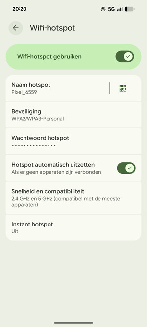 Uw telefoon is nu geïnstalleerd voor gebruik als modem