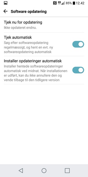 Vælg Tjek nu for opdatering