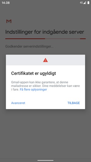 Vælg TILBAGE