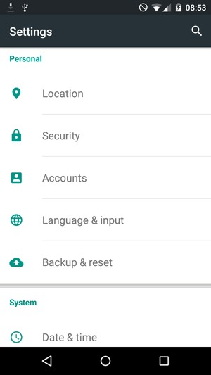 Scroll to and select  Accounts
