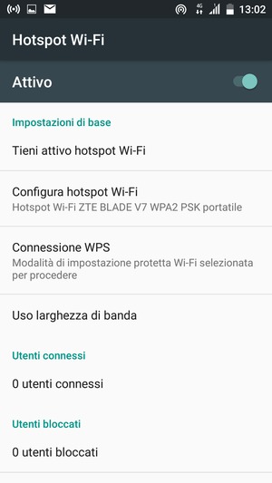 Il telefono è ora pronto per essere usato come modem