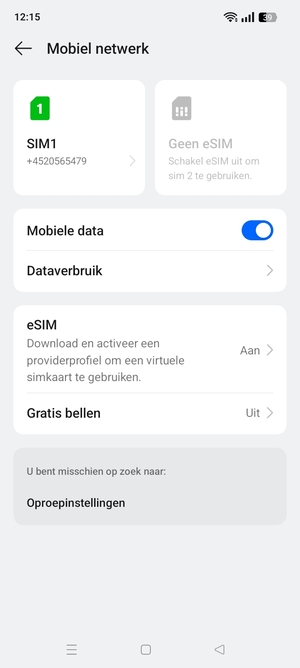 Selecteer  eSIM
