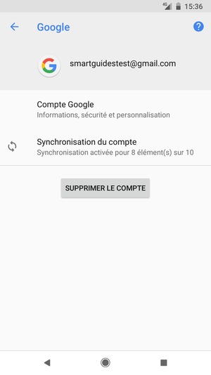 Sélectionnez Synchronisation du compte