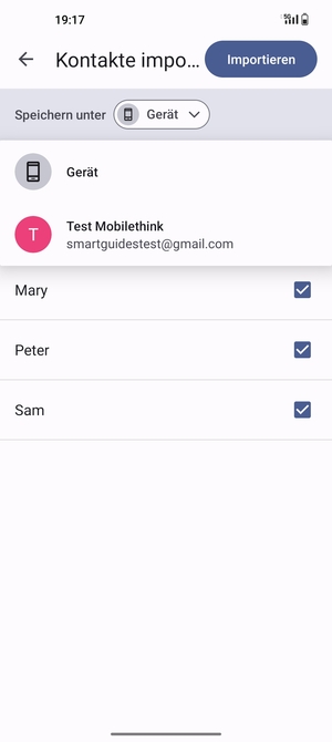 Wählen Sie Ihr  Google-Konto