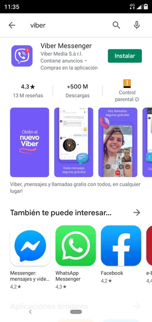 Seleccione la aplicación