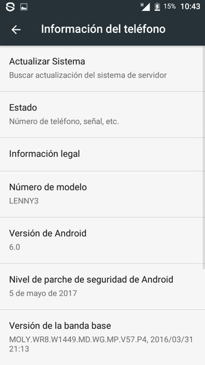 Seleccione Actualizar Sistema