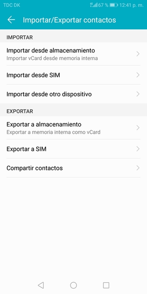 Seleccione Importar desde SIM