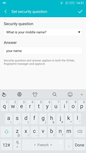 Select a security question