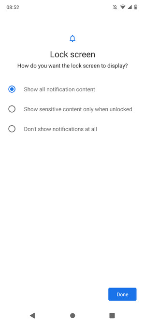 Select your preferred option and select Done