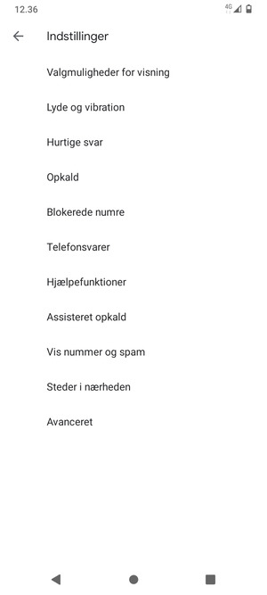 Vælg Telefonsvarer