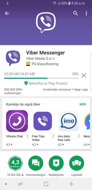 Vent til installasjonen er ferdig